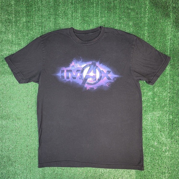 Marvel Avengers Endgame IMAX Movie Promo Iron Man Spiderman Hulk T-Shirt Size L - Picture 2 of 8